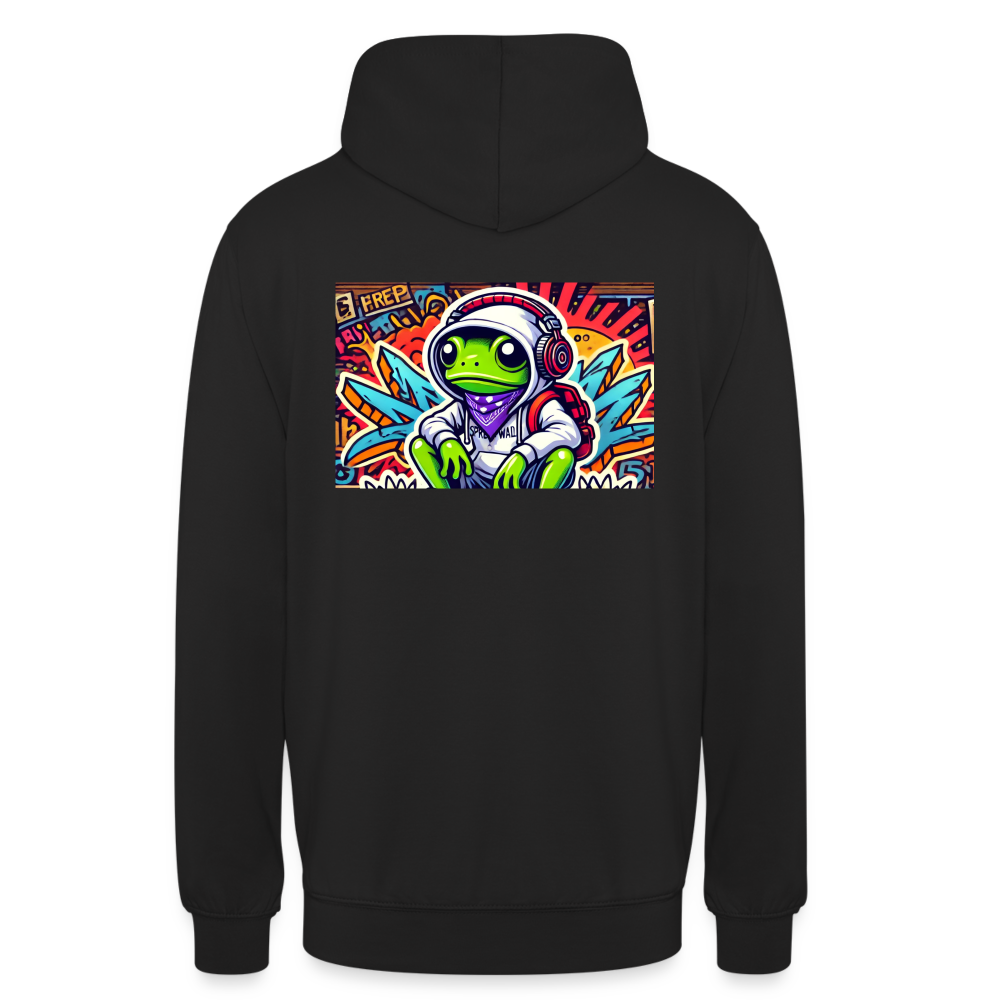 Unisex Hoodie Cool Frog - Schwarz