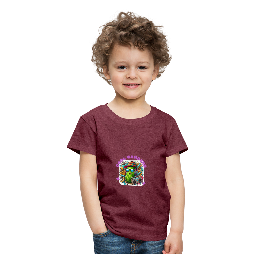 Kinder Premium T-Shirt Cool Camping - Bordeauxrot meliert