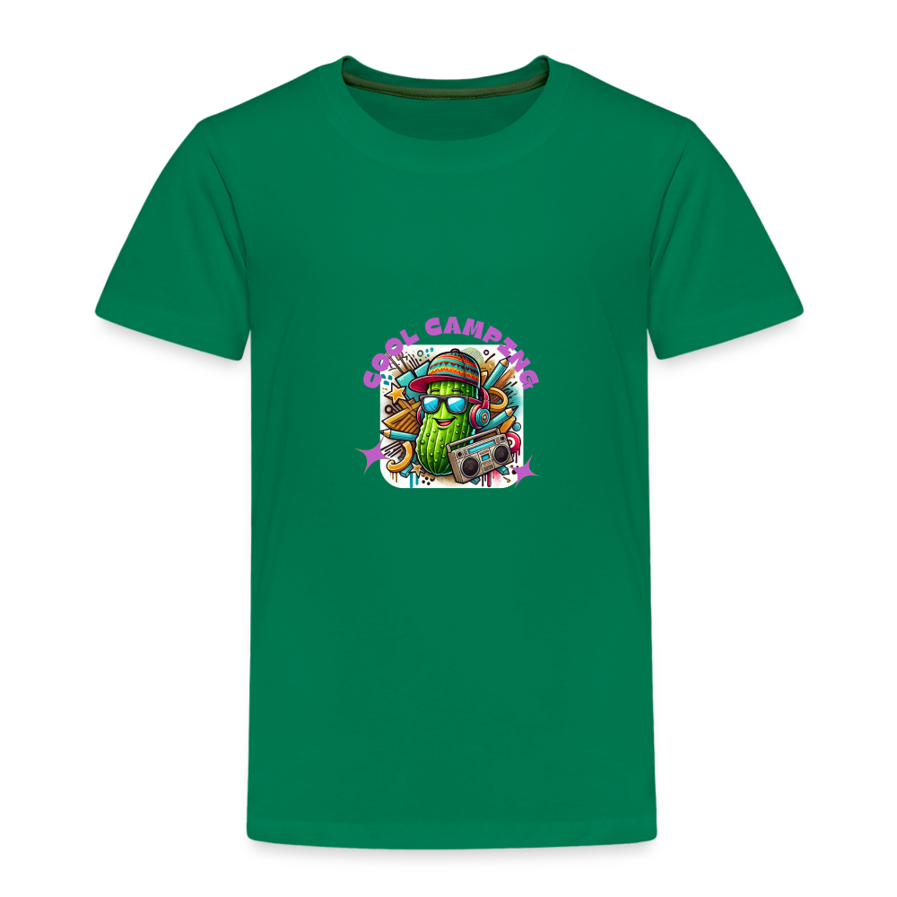 Kinder Premium T-Shirt Cool Camping - Kelly Green