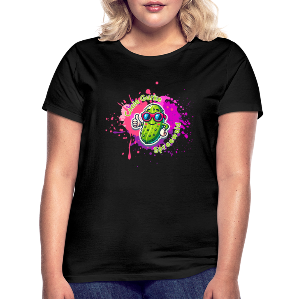 Frauen T-Shirt Coole Gurke - Schwarz