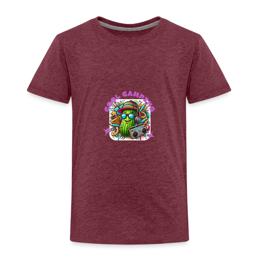 Kinder Premium T-Shirt Cool Camping - Bordeauxrot meliert