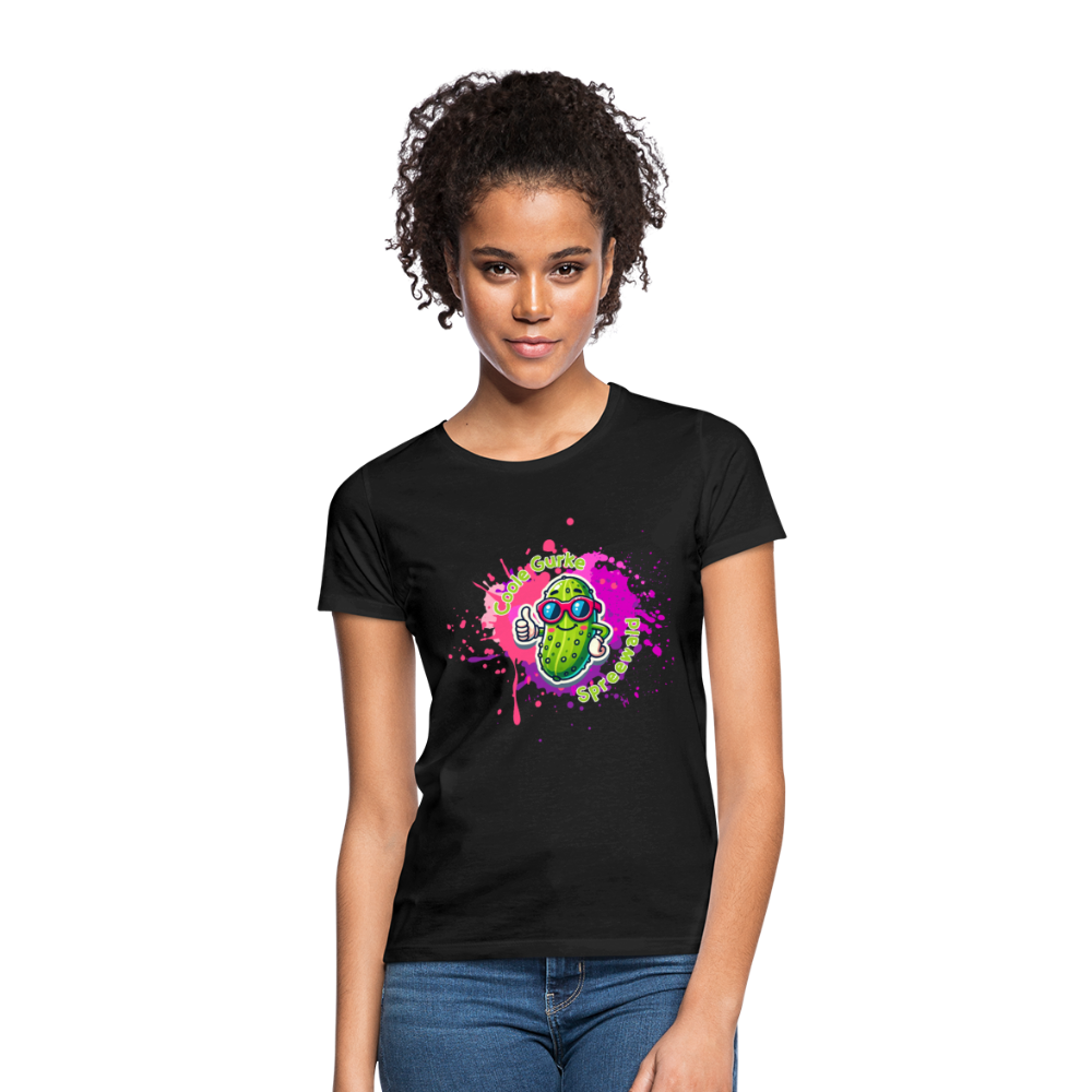 Frauen T-Shirt Coole Gurke - Schwarz