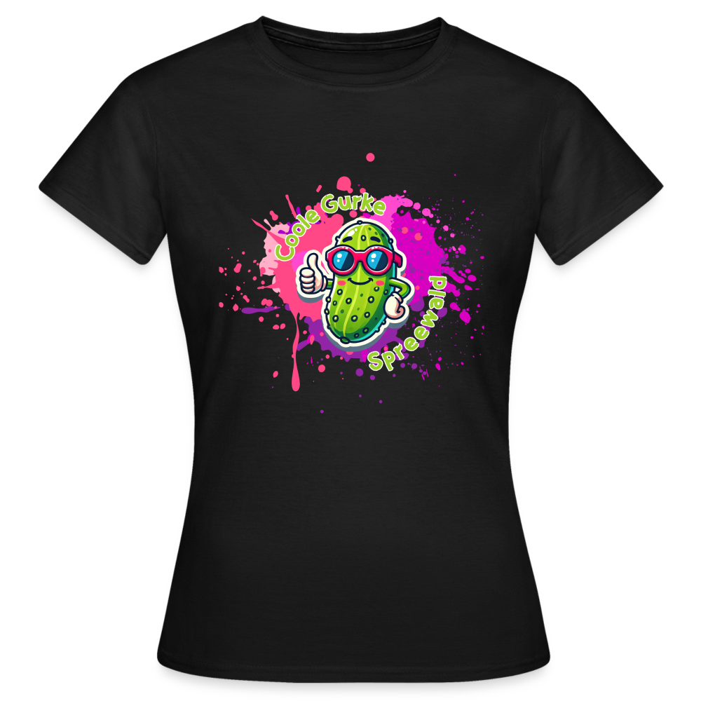 Frauen T-Shirt Coole Gurke - Schwarz
