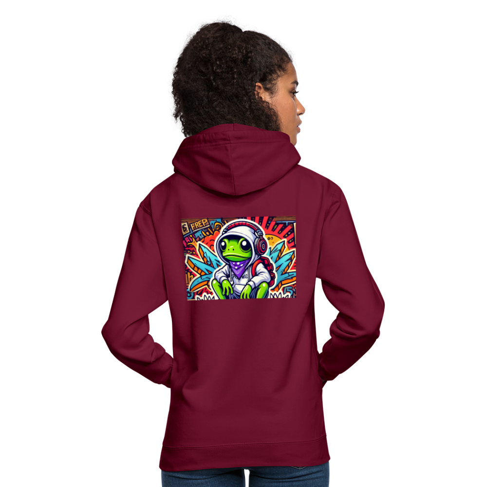 Unisex Hoodie Cool Frog - Bordeaux