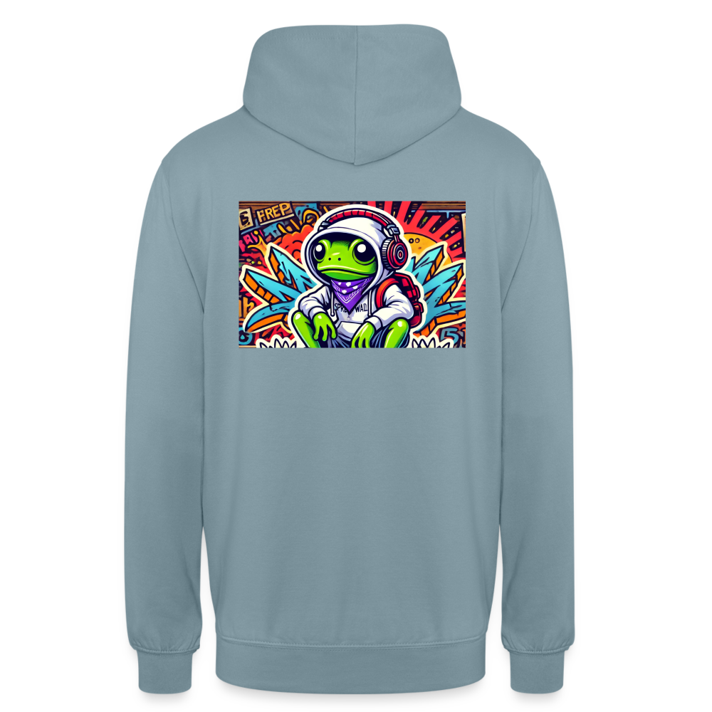 Unisex Hoodie Cool Frog - Nebelblau