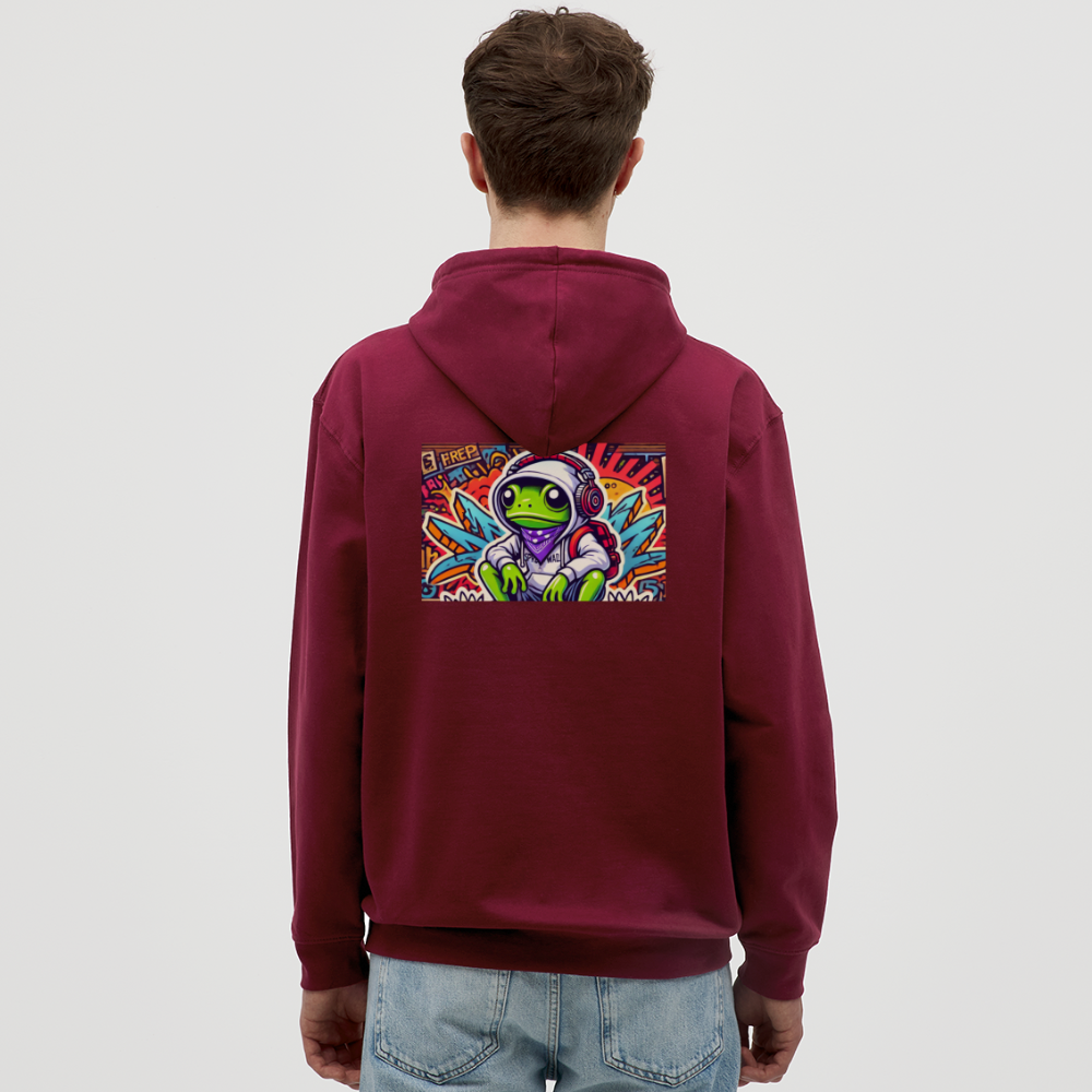 Unisex Hoodie Cool Frog - Bordeaux