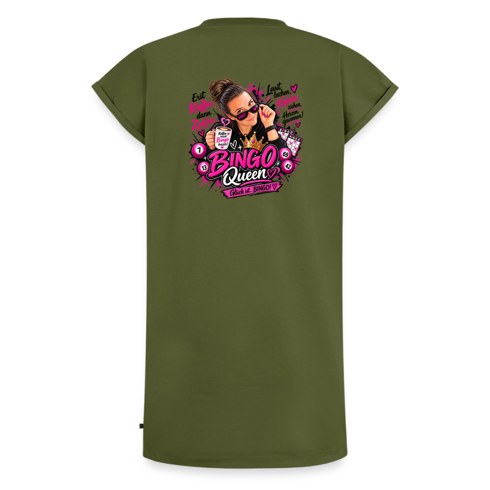 Frauen Premium Organic T-Shirt Kleid - Khaki