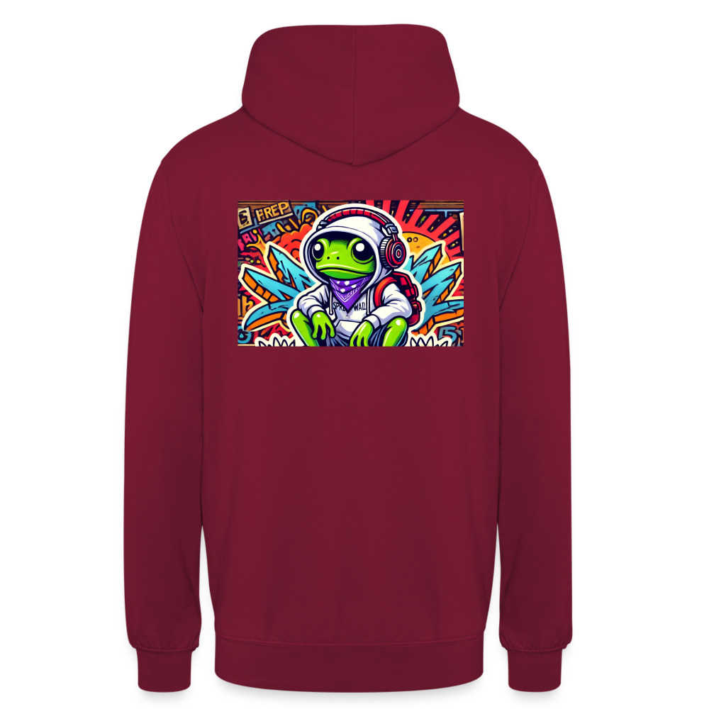 Unisex Hoodie Cool Frog - Bordeaux