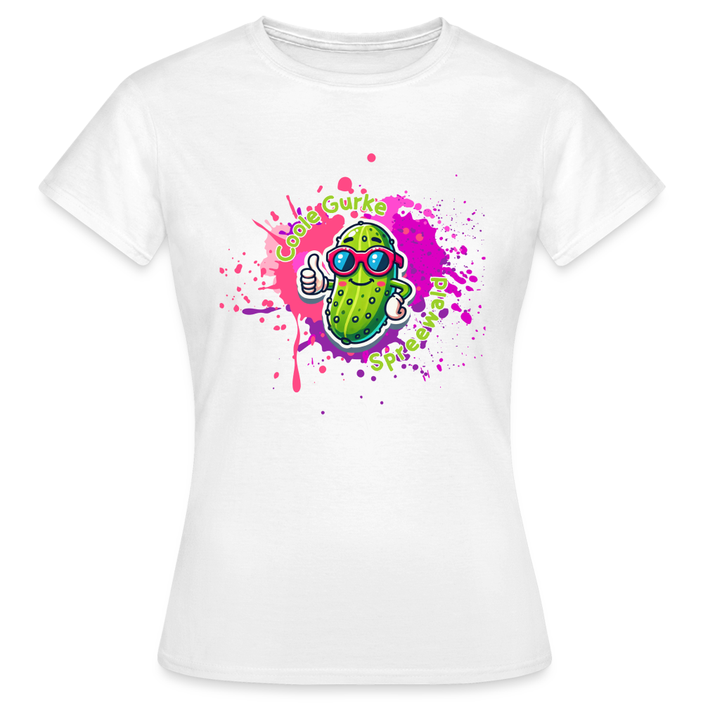 Frauen T-Shirt Coole Gurke - Weiß