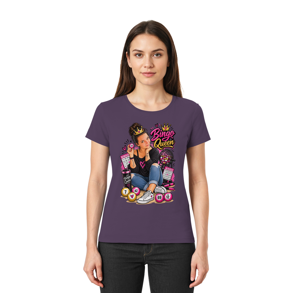 Fan Shirt Bingo Queen - Ladies Premium Shirt