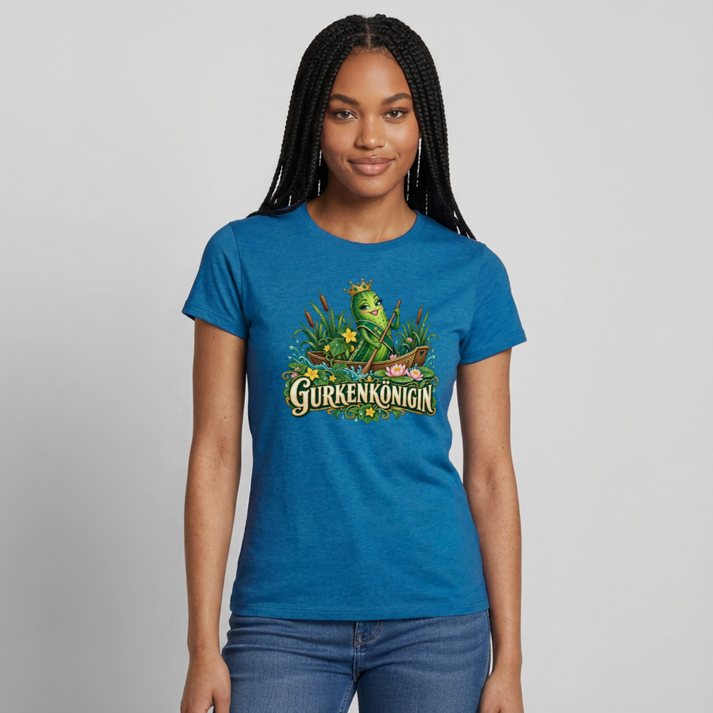 Frauen T-Shirt - Antikblaues Saphir meliert