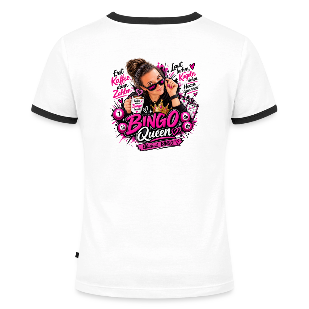 Frauen Kontrast-T-Shirt - Weiß/Schwarz