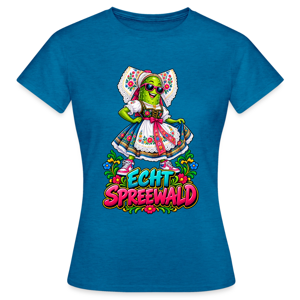 Frauen T-Shirt - Antikblaues Saphir meliert