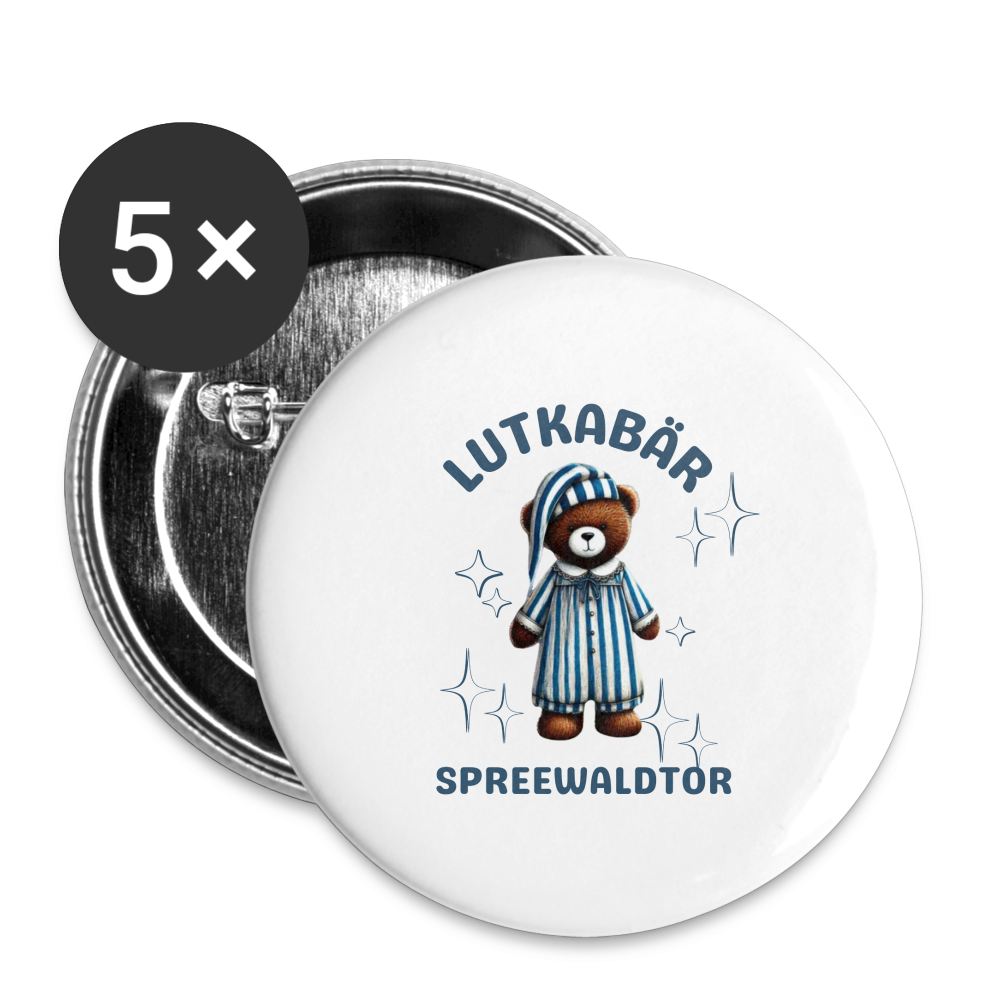 Buttons mittel 32 mm (5er Pack) - Weiß