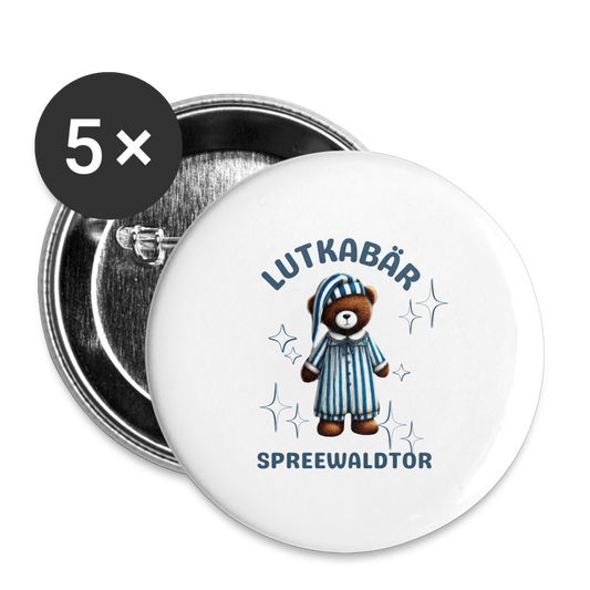 Buttons mittel 32 mm (5er Pack) - Weiß