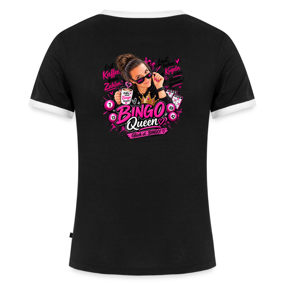Frauen Kontrast-T-Shirt - Schwarz/Weiß