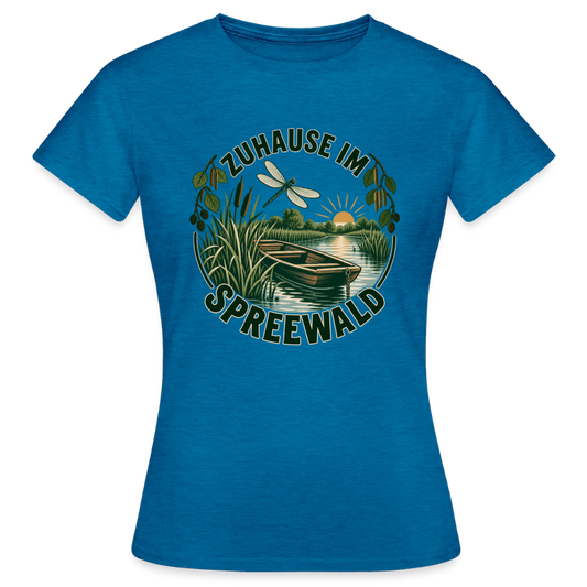 Frauen T-Shirt - Antikblaues Saphir meliert