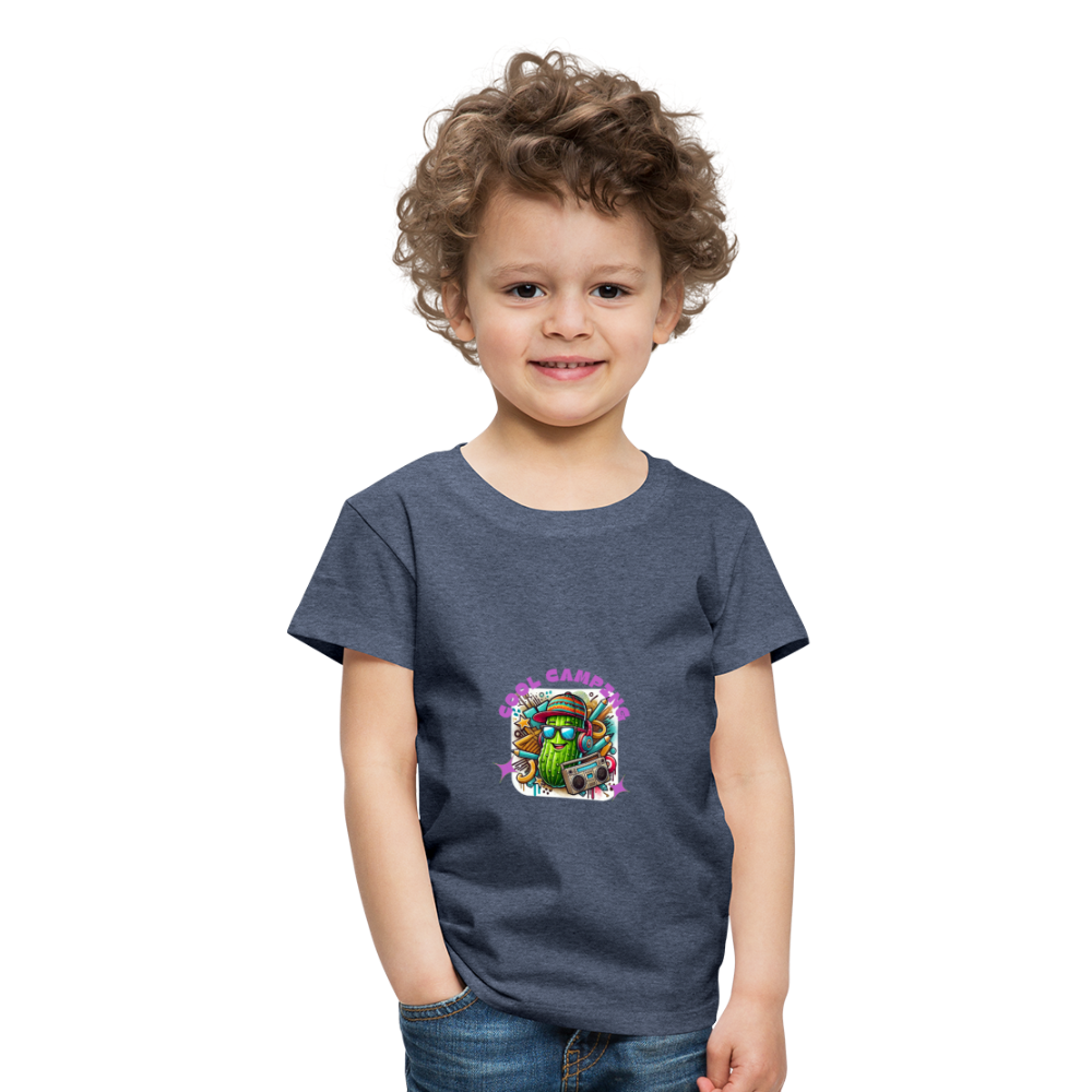 Kinder Premium T-Shirt Cool Camping - Blau meliert