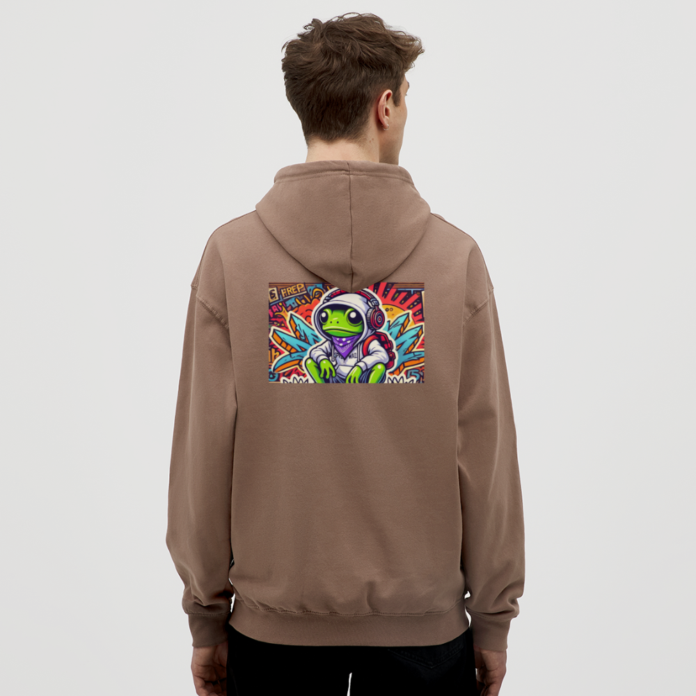 Unisex Hoodie Cool Frog - Mokka