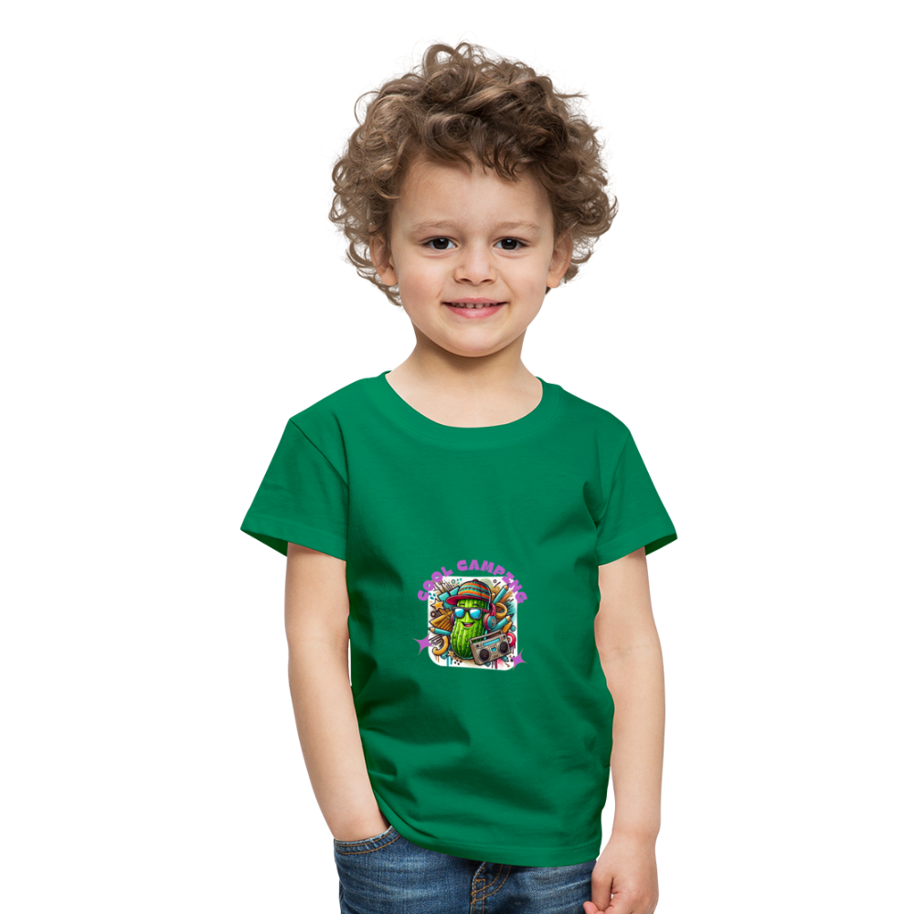 Kinder Premium T-Shirt Cool Camping - Kelly Green