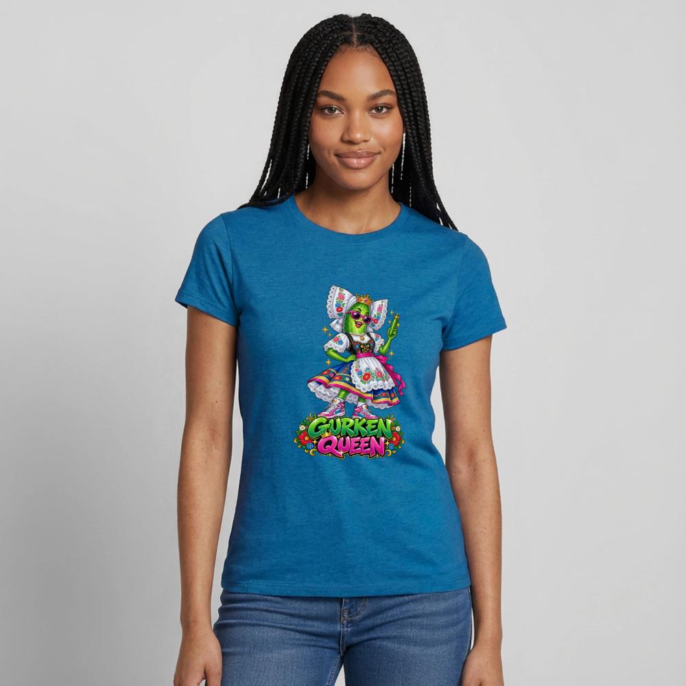 Frauen T-Shirt - Antikblaues Saphir meliert