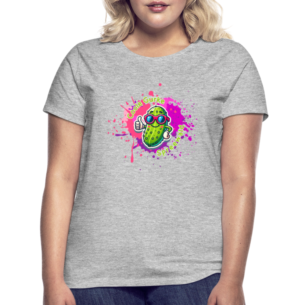 Frauen T-Shirt Coole Gurke - Grau meliert