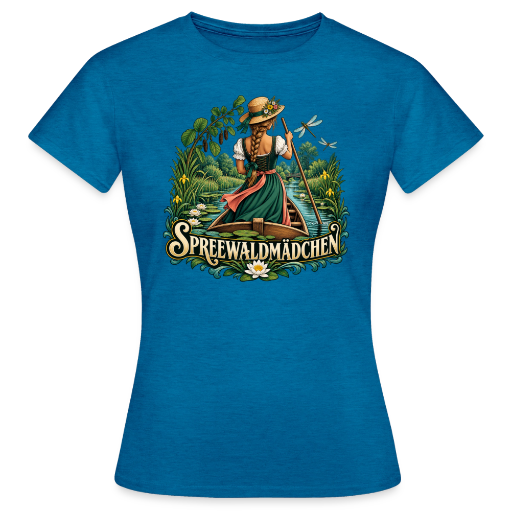 Frauen T-Shirt - Antikblaues Saphir meliert