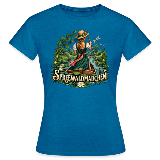Frauen T-Shirt - Antikblaues Saphir meliert