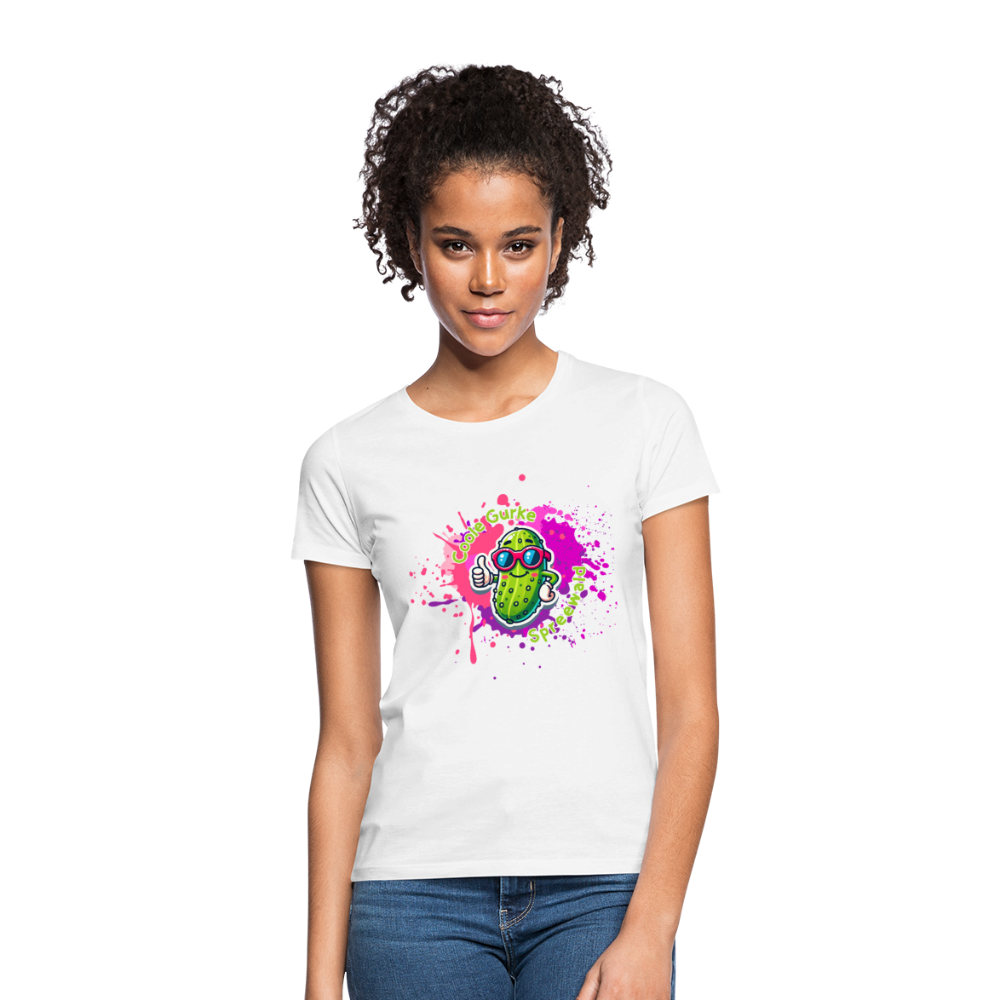 Frauen T-Shirt Coole Gurke - Weiß