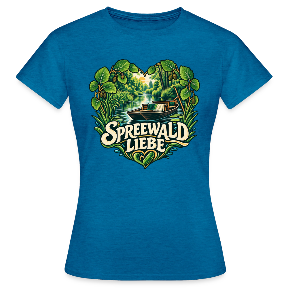 Frauen T-Shirt - Antikblaues Saphir meliert