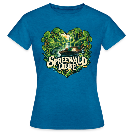 Frauen T-Shirt - Antikblaues Saphir meliert