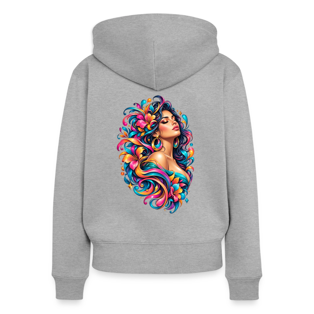 Frauen Premium Kapuzenjacke - Grau meliert