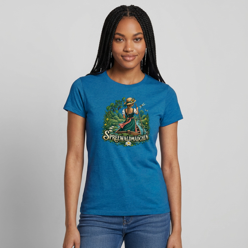 Frauen T-Shirt - Antikblaues Saphir meliert