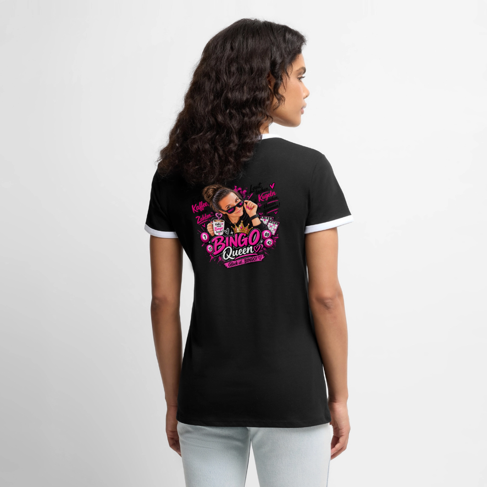 Frauen Kontrast-T-Shirt - Schwarz/Weiß