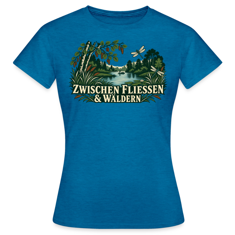 Frauen T-Shirt - Antikblaues Saphir meliert