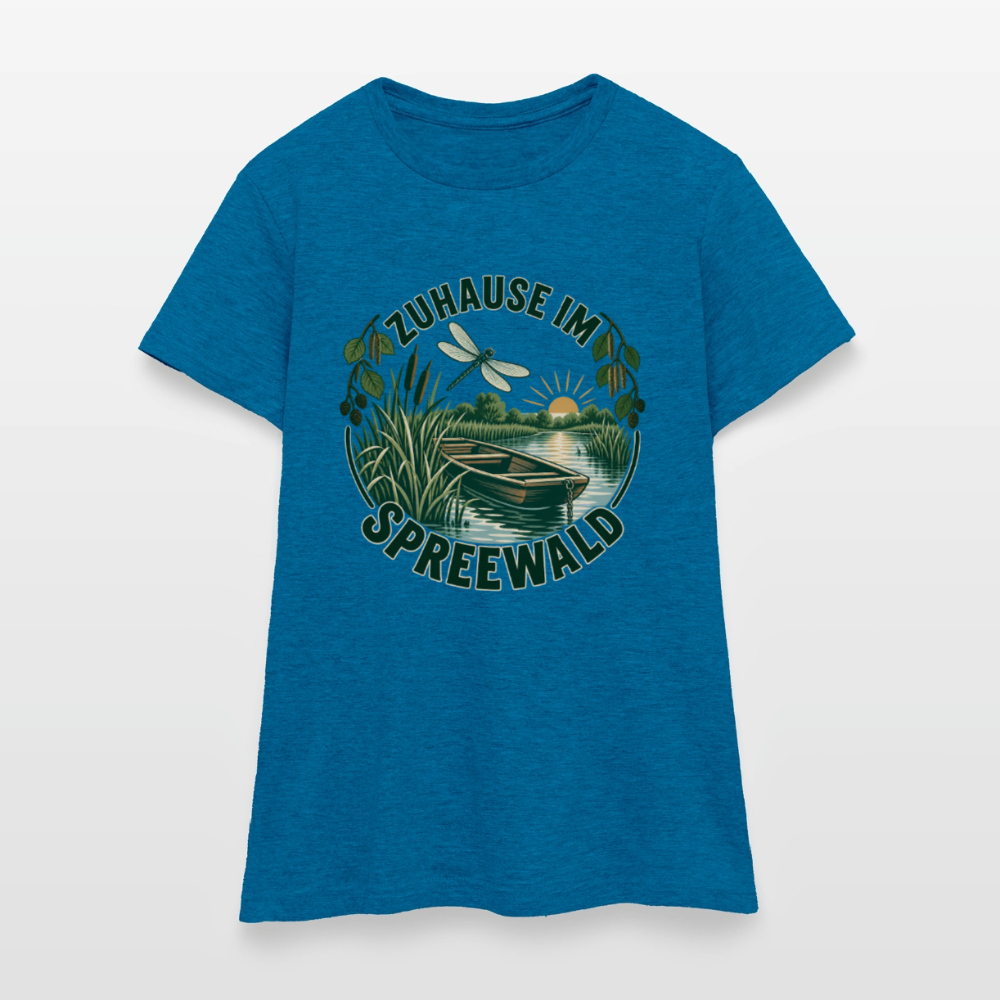 Frauen T-Shirt - Antikblaues Saphir meliert