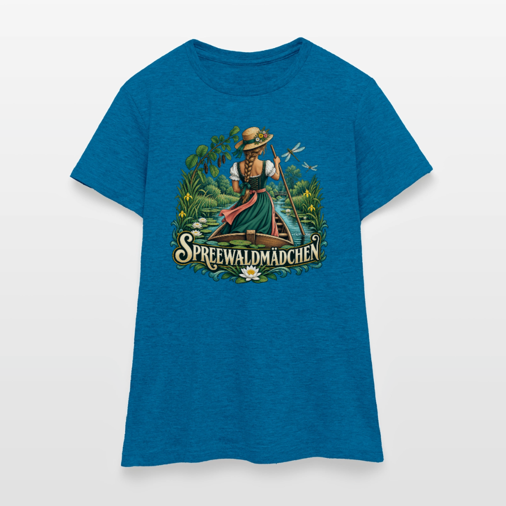 Frauen T-Shirt - Antikblaues Saphir meliert