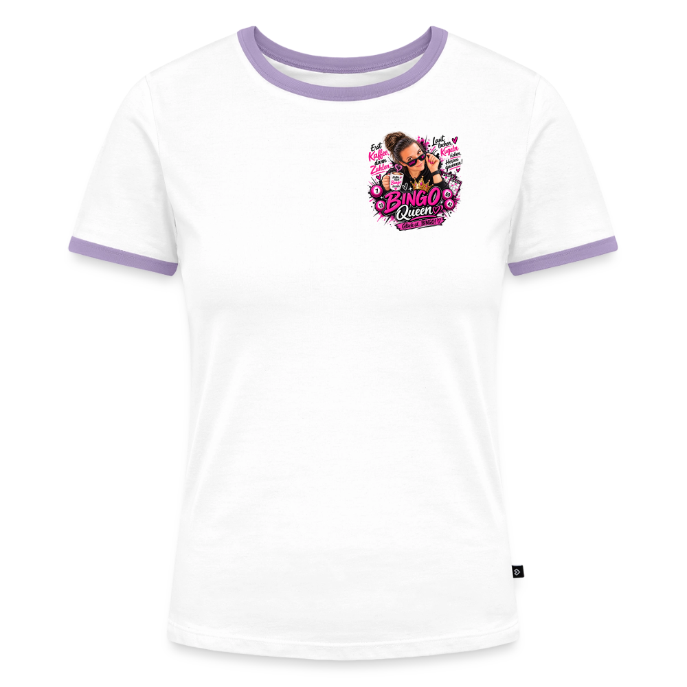 Frauen Kontrast-T-Shirt - Weiß/Lavendel