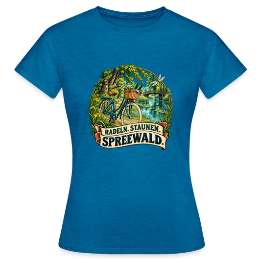 Frauen T-Shirt - Antikblaues Saphir meliert