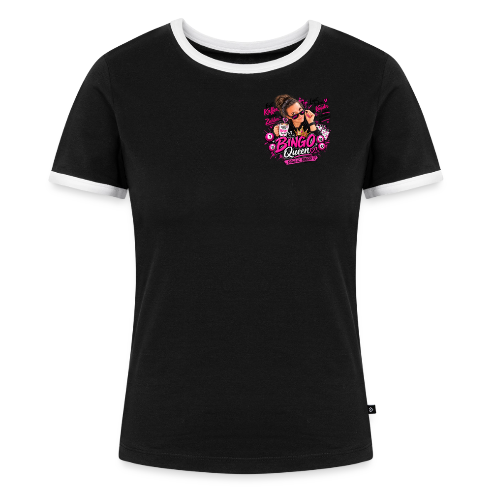 Frauen Kontrast-T-Shirt - Schwarz/Weiß