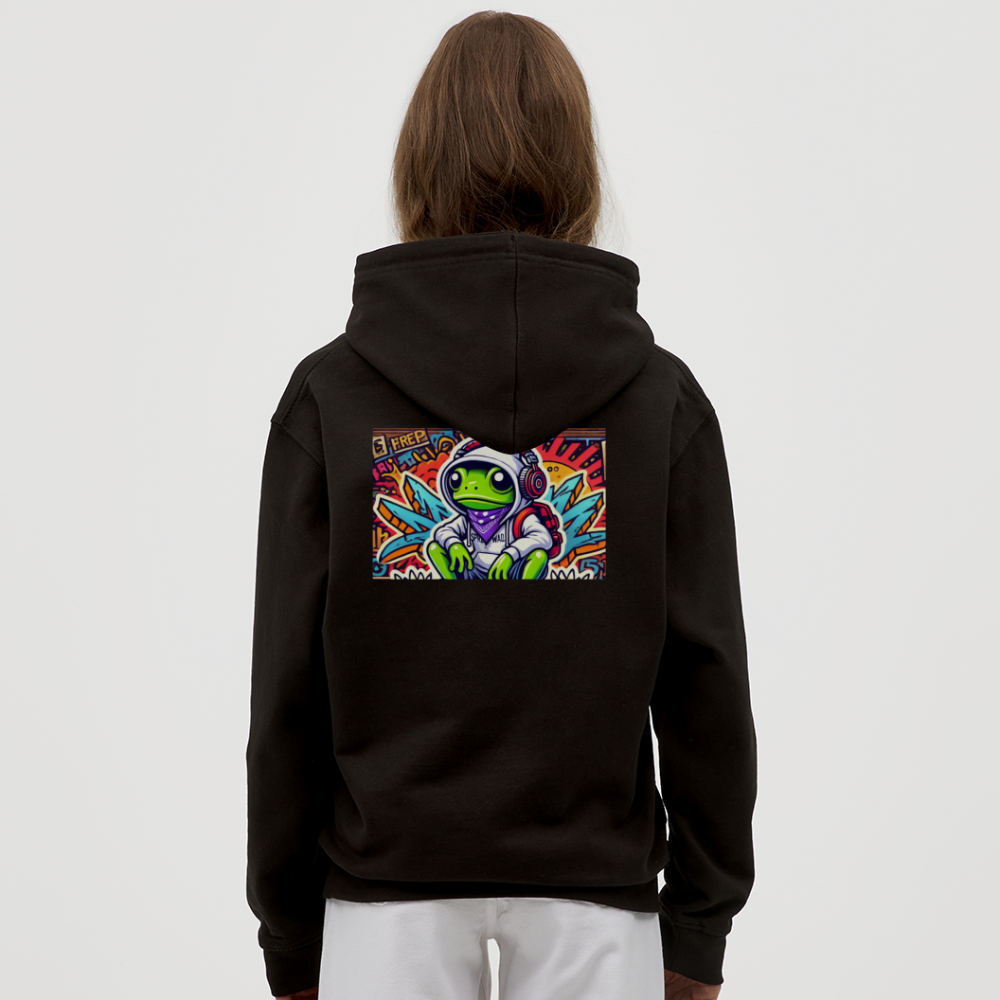 Unisex Hoodie Cool Frog - Schwarz
