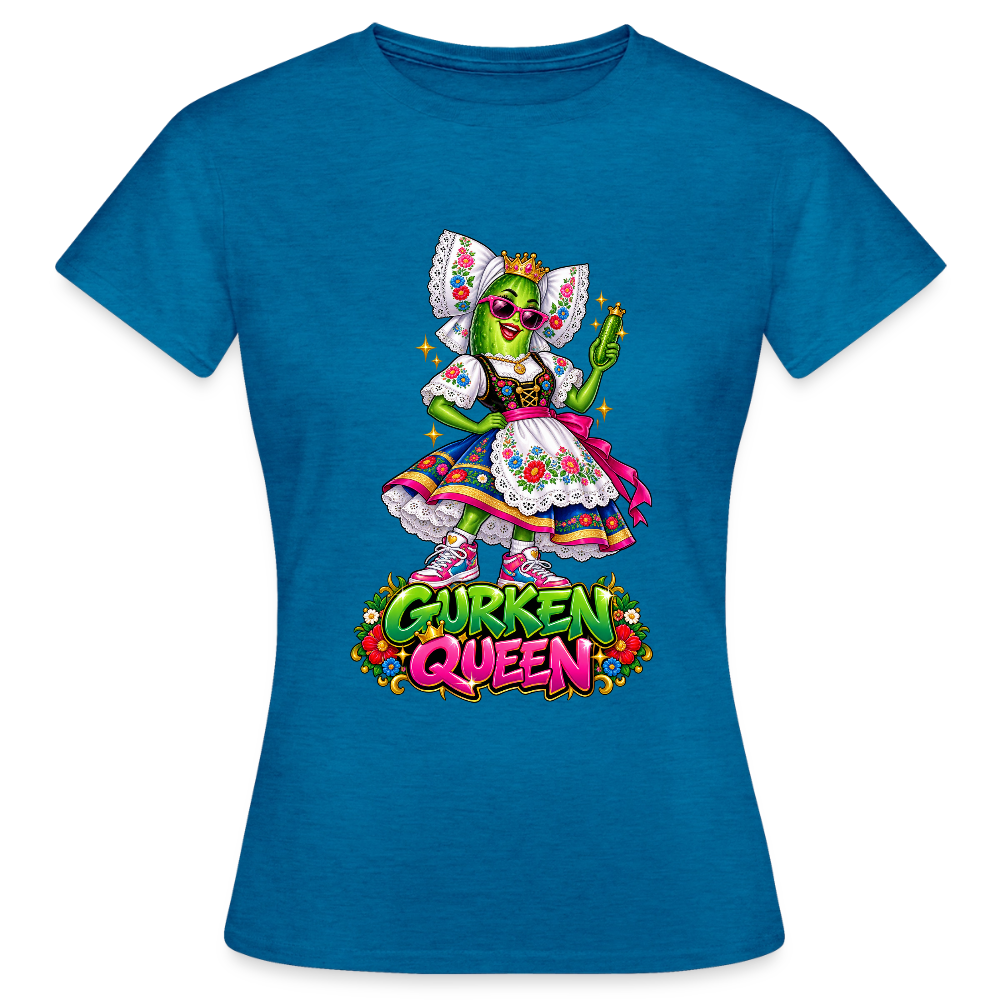 Frauen T-Shirt - Antikblaues Saphir meliert