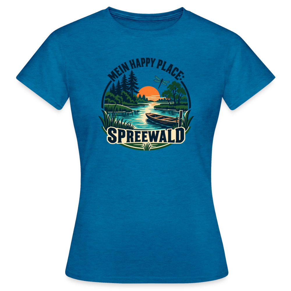 Frauen T-Shirt - Antikblaues Saphir meliert