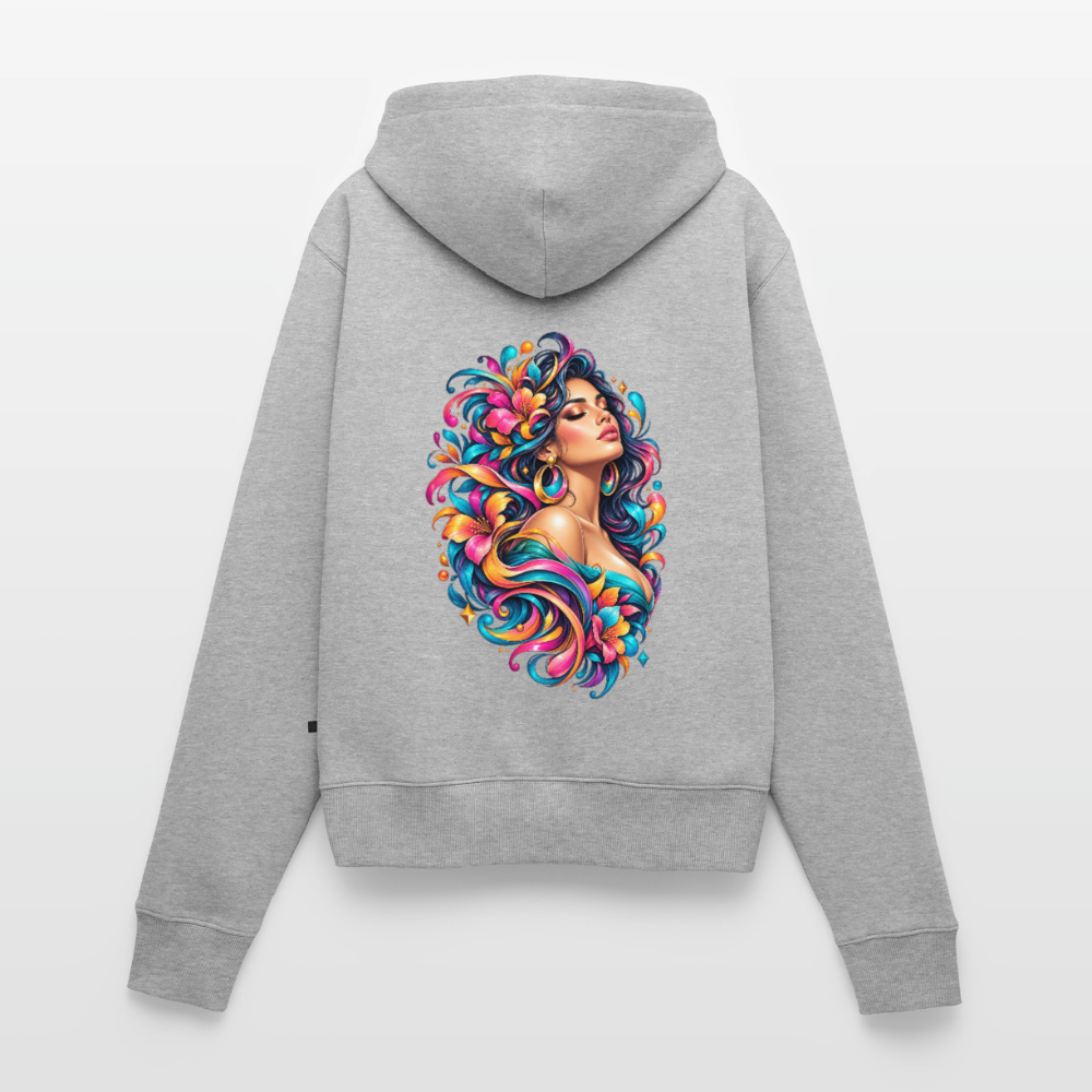 Frauen Premium Kapuzenjacke - Grau meliert