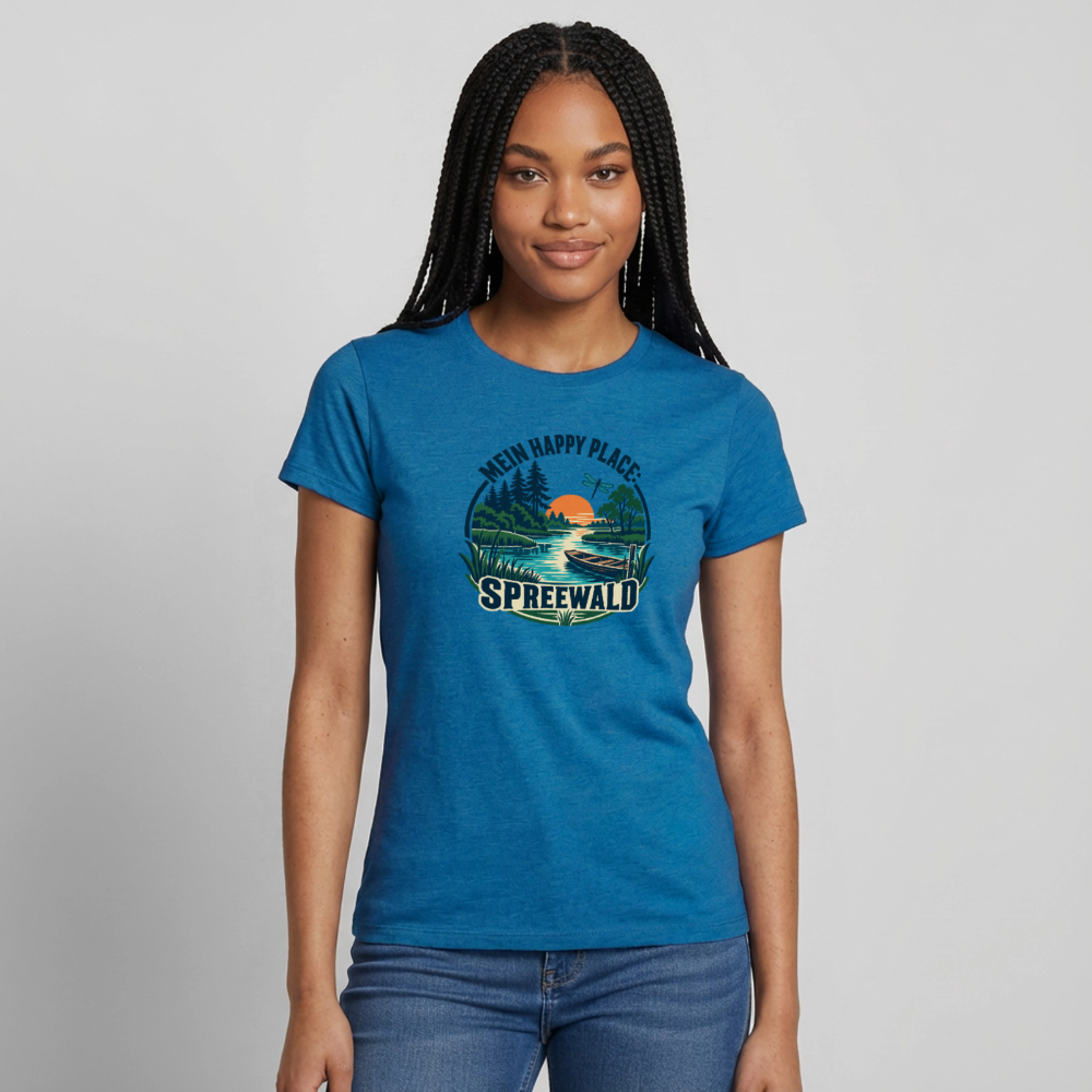 Frauen T-Shirt - Antikblaues Saphir meliert
