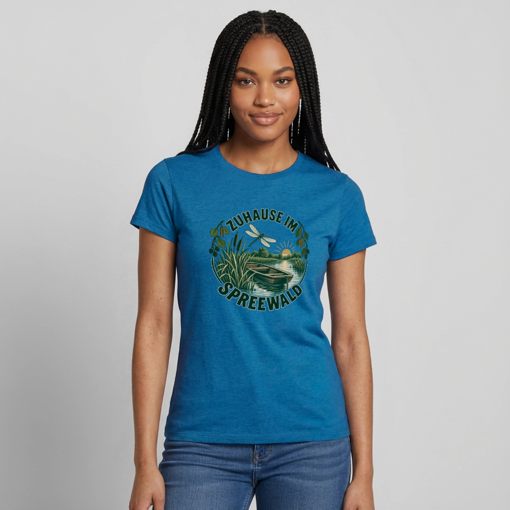 Frauen T-Shirt - Antikblaues Saphir meliert
