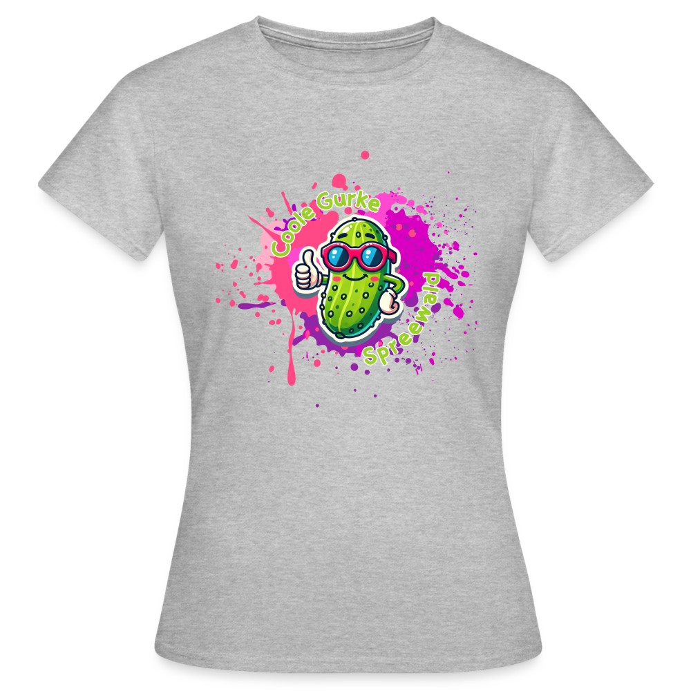 Frauen T-Shirt Coole Gurke - Grau meliert