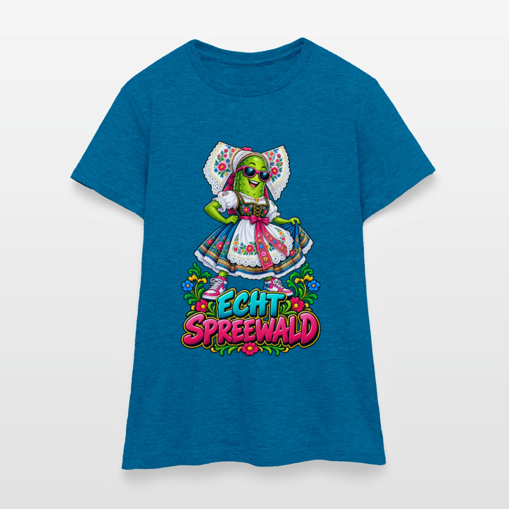 Frauen T-Shirt - Antikblaues Saphir meliert