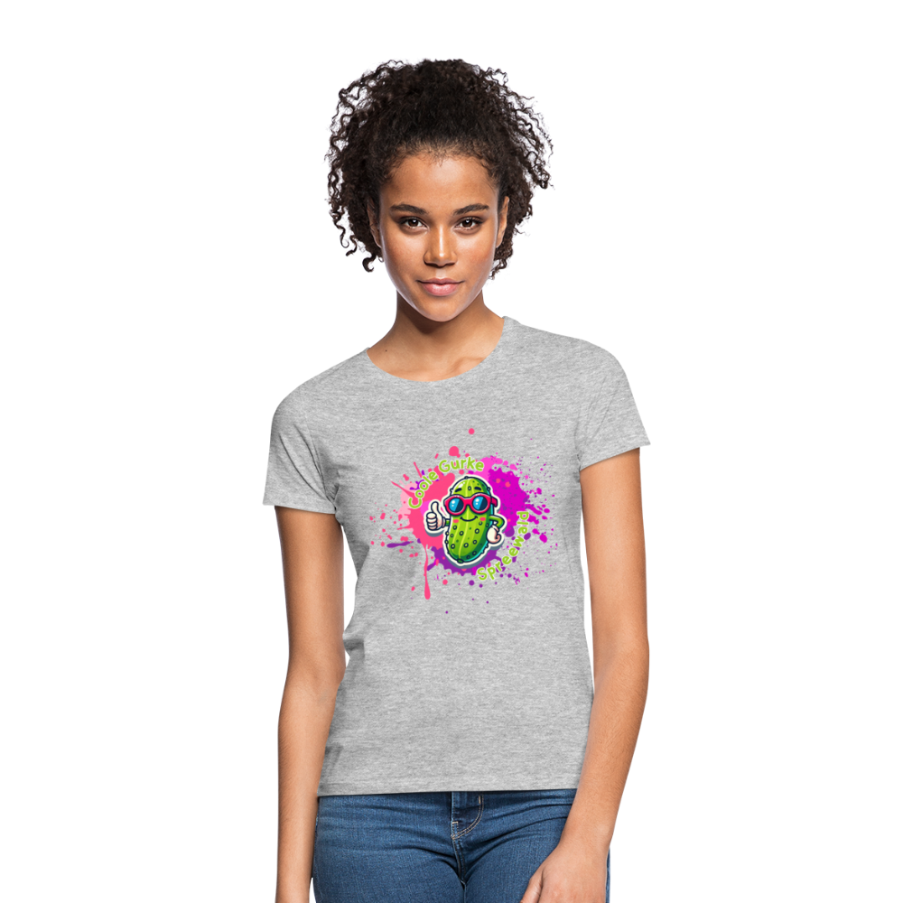 Frauen T-Shirt Coole Gurke - Grau meliert
