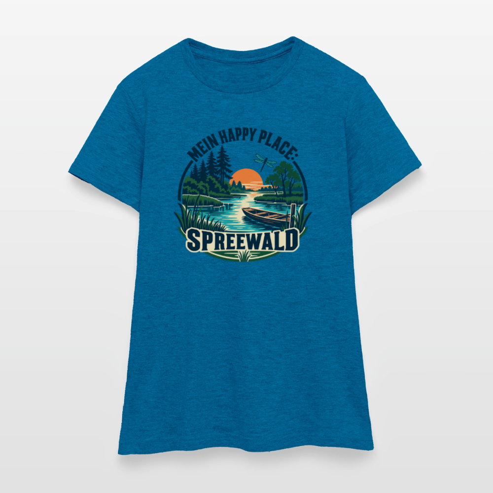 Frauen T-Shirt - Antikblaues Saphir meliert